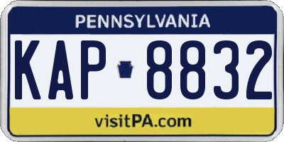 PA license plate KAP8832