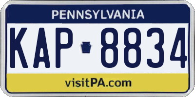 PA license plate KAP8834
