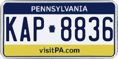 PA license plate KAP8836