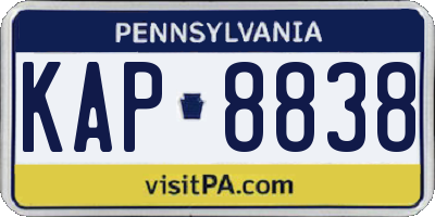 PA license plate KAP8838
