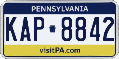 PA license plate KAP8842