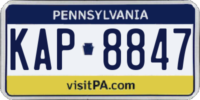 PA license plate KAP8847
