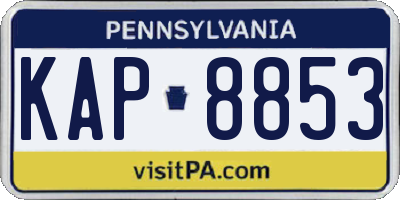 PA license plate KAP8853