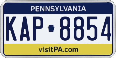 PA license plate KAP8854