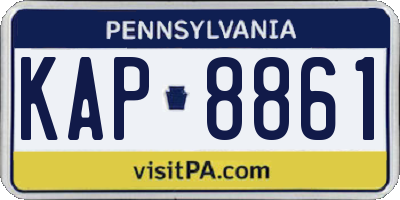 PA license plate KAP8861