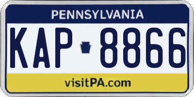 PA license plate KAP8866