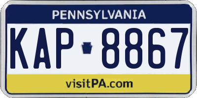 PA license plate KAP8867