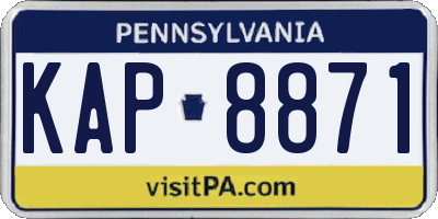 PA license plate KAP8871