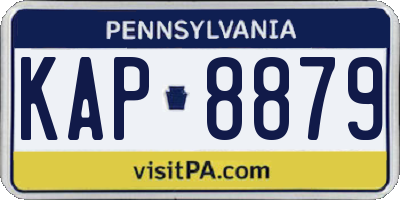 PA license plate KAP8879