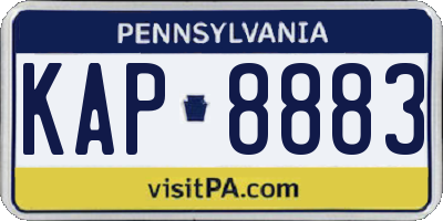 PA license plate KAP8883
