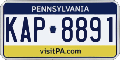 PA license plate KAP8891