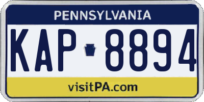 PA license plate KAP8894