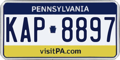 PA license plate KAP8897
