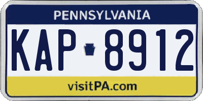 PA license plate KAP8912