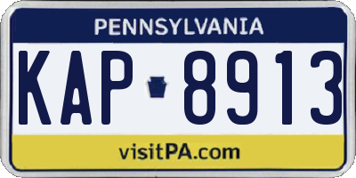 PA license plate KAP8913