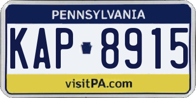 PA license plate KAP8915