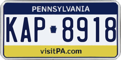 PA license plate KAP8918