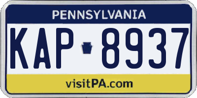 PA license plate KAP8937