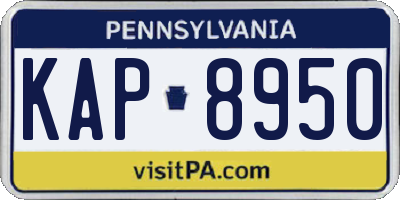 PA license plate KAP8950