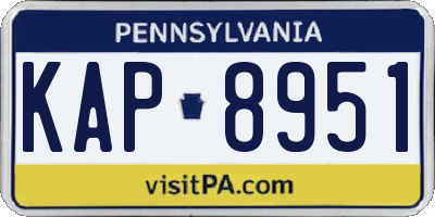 PA license plate KAP8951
