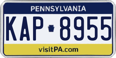 PA license plate KAP8955