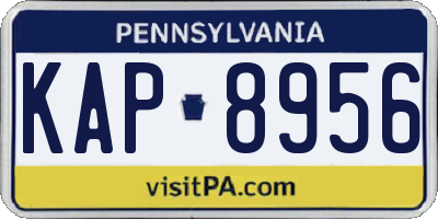 PA license plate KAP8956