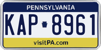 PA license plate KAP8961