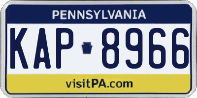 PA license plate KAP8966