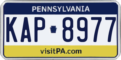 PA license plate KAP8977