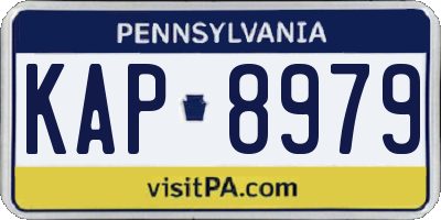 PA license plate KAP8979