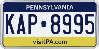 PA license plate KAP8995