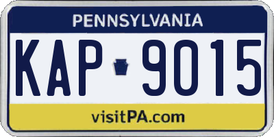 PA license plate KAP9015