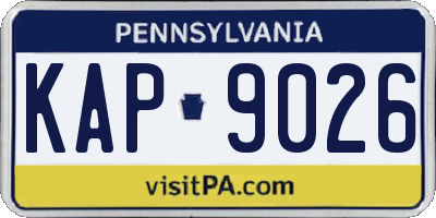 PA license plate KAP9026