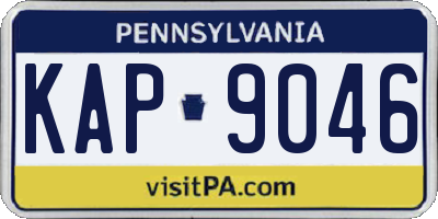 PA license plate KAP9046
