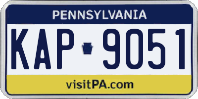 PA license plate KAP9051