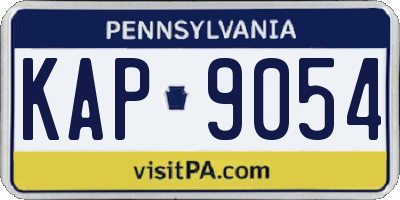 PA license plate KAP9054