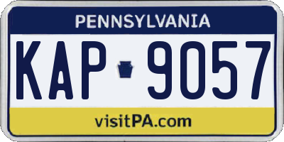 PA license plate KAP9057