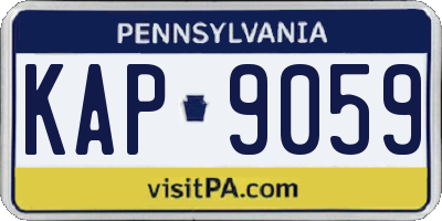 PA license plate KAP9059