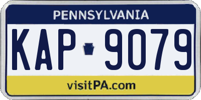 PA license plate KAP9079
