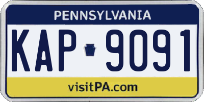 PA license plate KAP9091