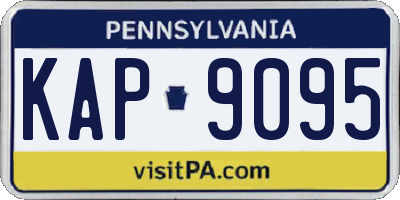 PA license plate KAP9095