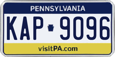 PA license plate KAP9096