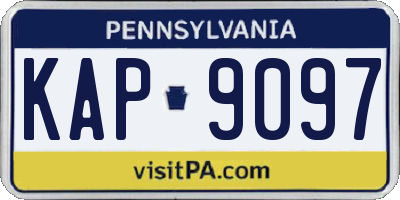 PA license plate KAP9097