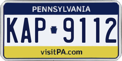PA license plate KAP9112