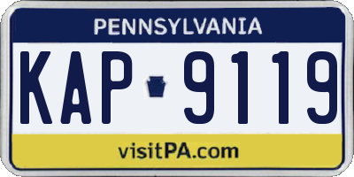 PA license plate KAP9119