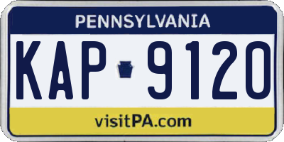 PA license plate KAP9120
