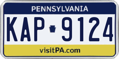 PA license plate KAP9124