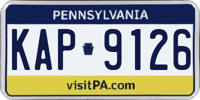 PA license plate KAP9126