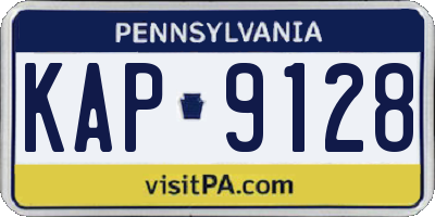 PA license plate KAP9128