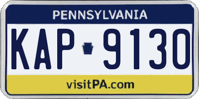 PA license plate KAP9130
